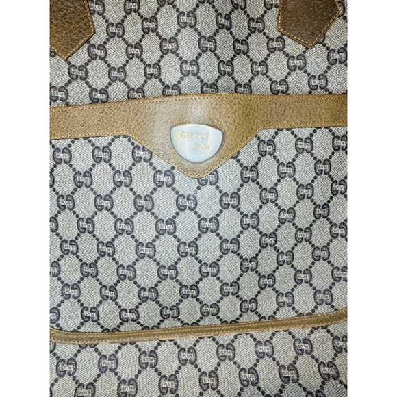 Authentic Vintage GUCCI PLUS GG Pattern Shoulder Tote Bag PVC Leather Brown - Picture 13 of 16
